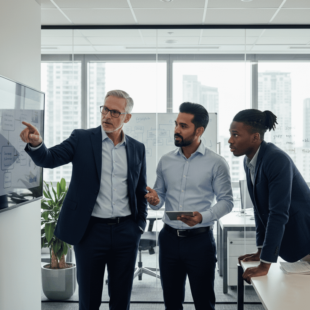  Operations management professionals planning organizational performance improvement 