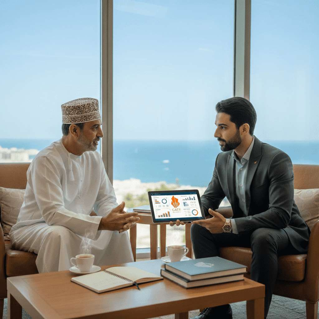  محترف في مسقط يدرس زمالة مهنية عبر جيت أكاديمي مع تحليل بيانات ولوجو البراند. 