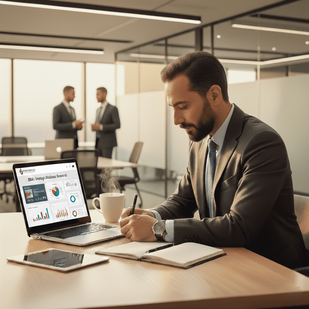  A professional student in Jordan attending a DBA online class through Gate Academy’s platform. 