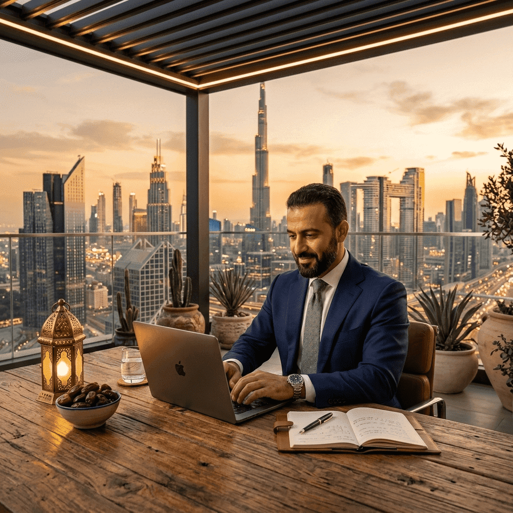  مدير HR يدرس الزمالة المهنية أونلاين من جيت أكاديمي في رمضان. 